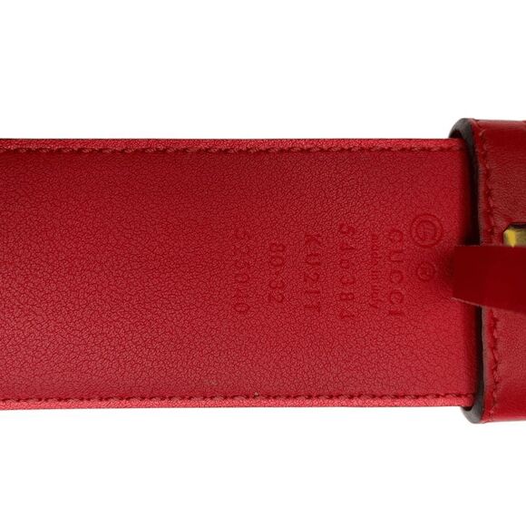 Gucci Supreme Double GG Canvas Blue Blooms Belt Brass Tiger Head Buckle Size 80 - Picture 4 of 9